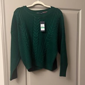 Tommy Hilfiger Forest Green Cable Knit Sweater